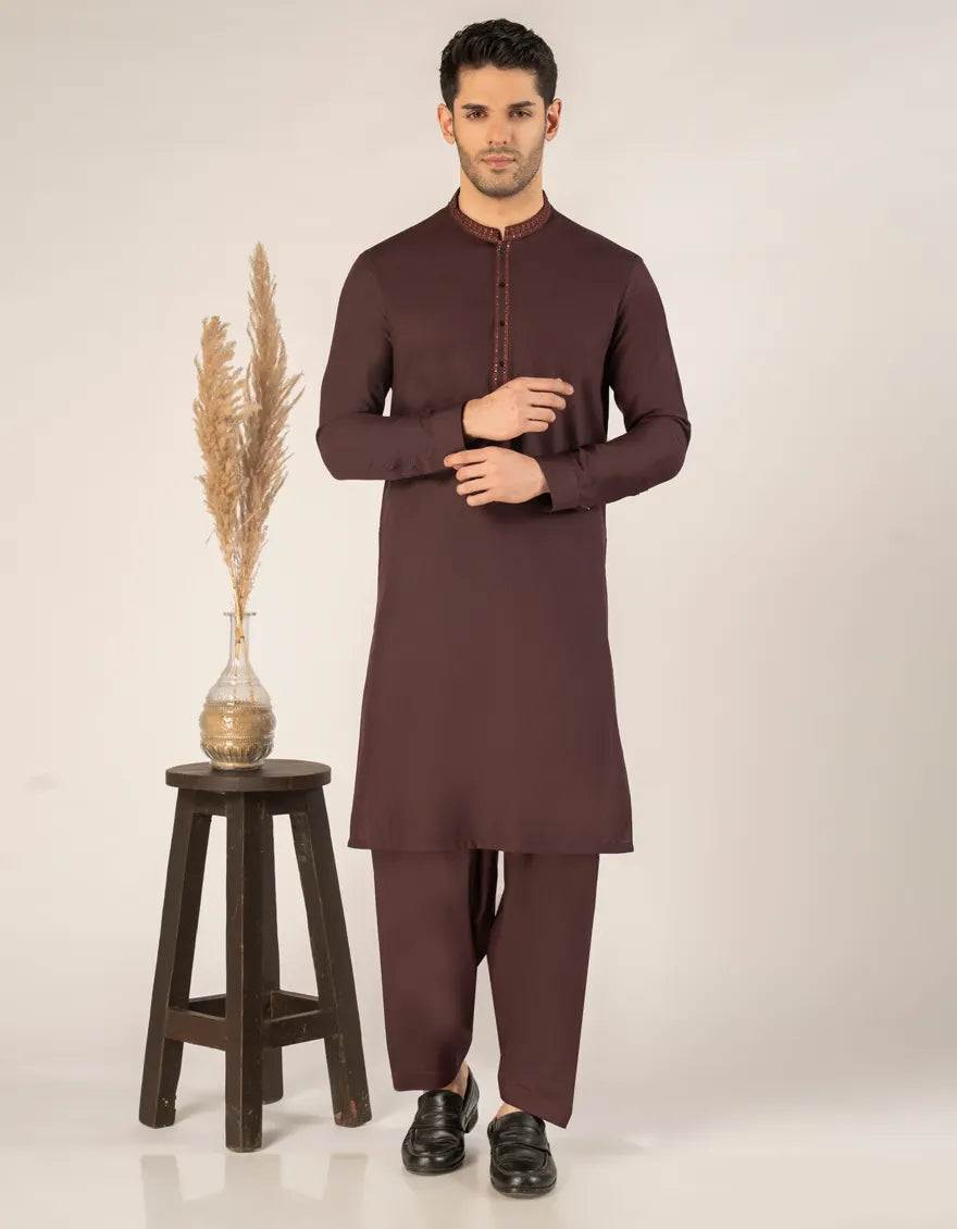 J. BY JUNAID JAMSHED MEN'S MAROON M-58